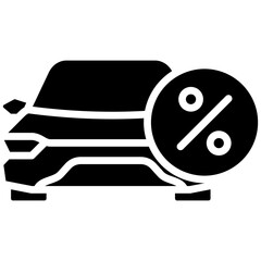 Car gylph icon. Simple vector icon design in gylph style. Editable vector format