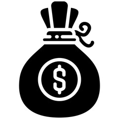 Money gylph icon. Simple vector icon design in gylph style. Editable vector format