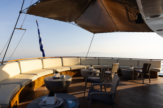 Luxury yacht charter in Greece sailing on the ocean 