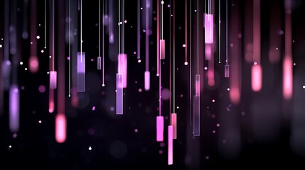 Abstract glowing hanging shapes