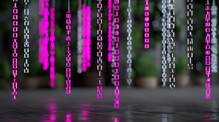 Digital strings, pink and white
