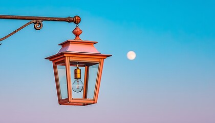 Vintage lantern at dusk