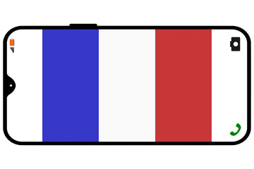 France flag on a smartphone horizontal display