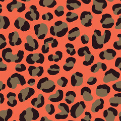 Abstract modern leopard seamless pattern. Animals trendy background. Color decorative vector stock illustration for print, card, postcard, fabric, textile. Modern ornament of stylized skin.