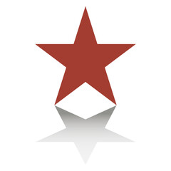 Red star illustration. Simple shape design. Glossy surface icon. Vector element symbol.