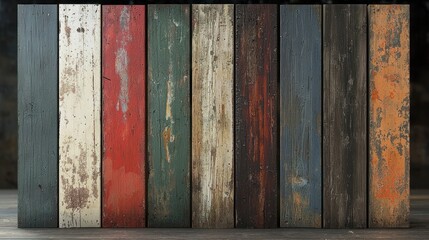 Colorful weathered wood planks
