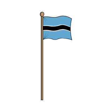 Republik Botswana, Republic of Botswana, Lefatshe la Botswana, Lefatshe la Botswana,  flag with pole. made in indonesia, west java, cirebon'
