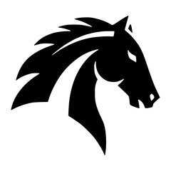 Black Horse Head Silhouette Vector
