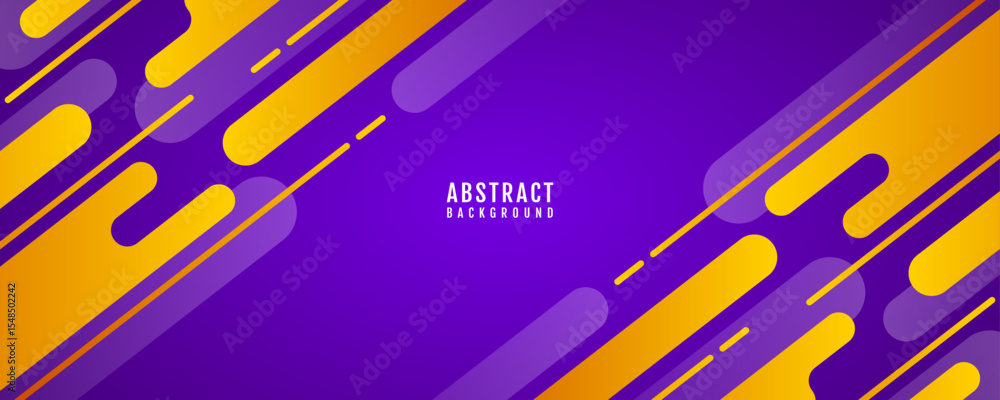 Aufkleber yellow purple abstract background overlap layer on bright space with rounded lines effect decoration