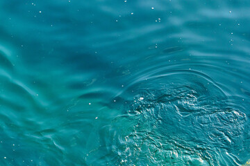 水面に漂う様々な形の青い波