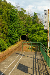 新緑の中を走る三陸鉄道の線路