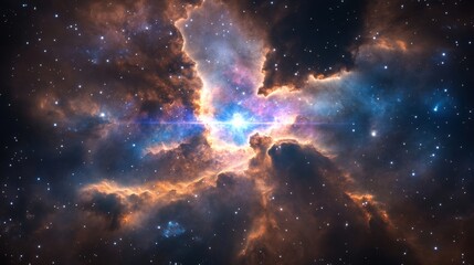 Fototapeta premium Beautiful nebulae and stars creating a stunning celestial landscape scene