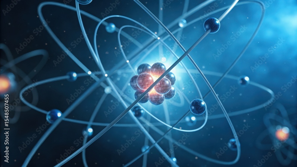 Poster macro view of energy burst between atoms in gigapixel detail