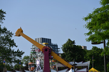 carousel against the sky and sport