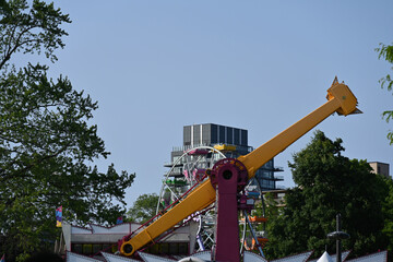 carousel against the sky and sport