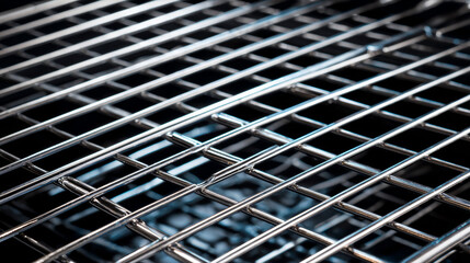  Stainless steel grill oven grid isolated on white