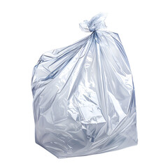 Fototapeta premium Clear Plastic Garbage Bag Isolated on Black Background,