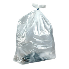 Large transparent plastic bag filled with unseen items