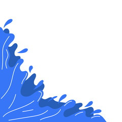 Blue Water Illustration Corner Decoration
