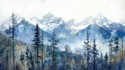 Misty mountain landscape