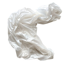Fototapeta premium White plastic bag swirling in the air abstract texture