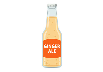 Illustration of a bottle of ginger ale The beverage appears yellow