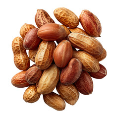 Fresh peanuts pile nutritious snack food healthy raw diet  isolated on transparent background