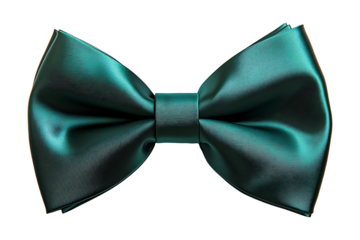 Green bow tie isolated on a transparent background