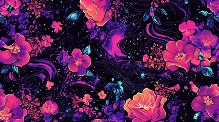 Vibrant floral pattern background