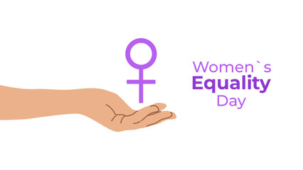 Womens Equality Day USA on August 26. Banner Design Poster Web Page Postcard. Vector Illustration.