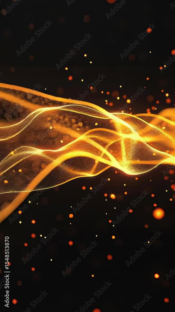 Aufkleber a mesmerizing golden wave of light moves gracefully through a dark background, creating an enchantin