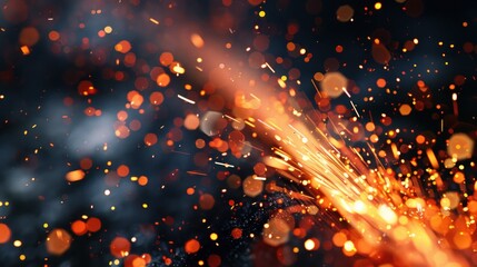 Dramatic sparks from industrial process