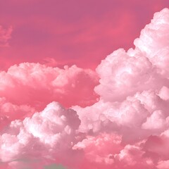 Soft pink cloudscapes fill the sky.