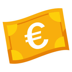 Cartoon Euro Bill Illustration A Simple and Playful Depiction of European Currency Perfect for Financial Concepts Educational Materials and Designs Related to Europe s Economy