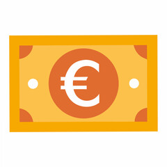 Stylized Euro Banknote Illustration A Flat Design Depiction of European Currency Ideal for Financial Concepts and Economic Visuals with a Clean and Modern Aesthetic