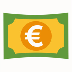 Stylized Euro Bill Illustration A Simple Depiction of European Currency Ideal for Financial Themes and Economic Concepts with a Clean and Modern Design Aesthetic