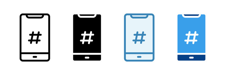 Obraz premium Smartphone Icon Set Multiple Style Collection