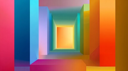 Abstract Colorful Geometric Shapes Vibrant Gradient Background Modern Digital Art Design Illustration Rainbow Hues Vivid Colors Spectrum Pattern Texture Wallpaper Red Blue Pink    