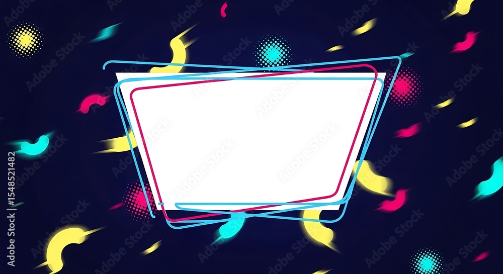 Poster dynamic colorful frame abstract background with geometric shapes design element