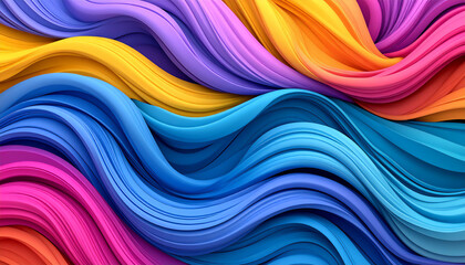 A dynamic mesh of colorful waves and energetic spirals, overlapping and interlacing to form a rhythmic abstract tapestry