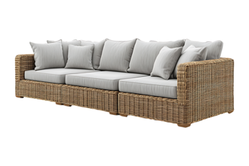 Outdoor Sectional sofa isolated on a transparent background