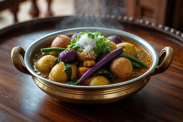 Undhiyu - Indian Food Hearty Mixed Vegetable Curry Slow-Cooked with Spices and Fresh Herbs, A Festive Gujarati Specialty Celebrated for Its Rich Flavor and Seasonal Ingredients