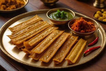 Fafda - Indian Food Traditional Crunchy Delight Loved Across Gujarat, Enjoy This Flavorful Snack That Combines Perfect Crispiness with Authentic Regional Spices