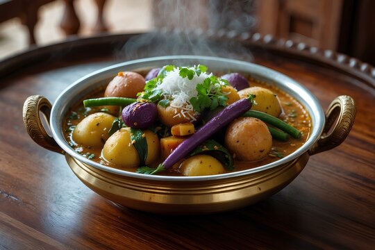 Undhiyu - Indian Food Hearty Mixed Vegetable Curry Slow-Cooked with Spices and Fresh Herbs, A Festive Gujarati Specialty Celebrated for Its Rich Flavor and Seasonal Ingredients