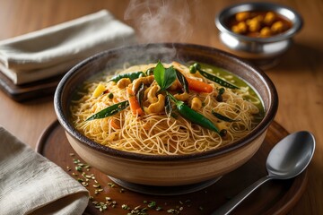 Semiya Upma - Indian Food that turns simple vermicelli into a flavorful dish with mustard seeds, curry leaves, and veggies—a light, aromatic meal perfect for breakfast or tea time!