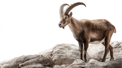 Alpine ibex on a rocky outcrop