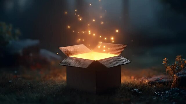 Magical light coming out of mysterious box