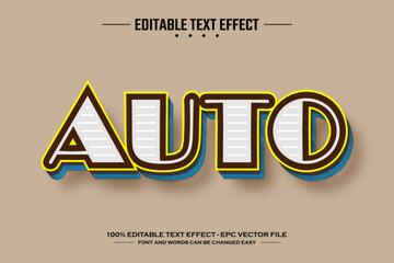Fototapeta premium Auto 3D editable text effect template
