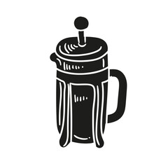 Hand-drawn coffee illustration with ink. Original drawing.