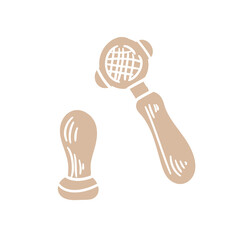 Hand-drawn coffee illustration with ink. Original drawing.